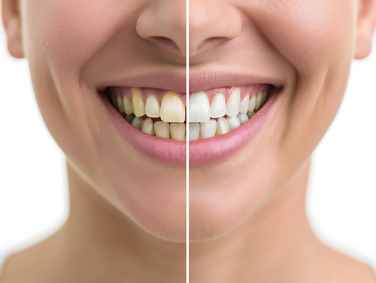 EQ Smile - Zahnarztpraxis - Vorher-Nachher-Vergleich der Zahnaufhellung bei Frauen